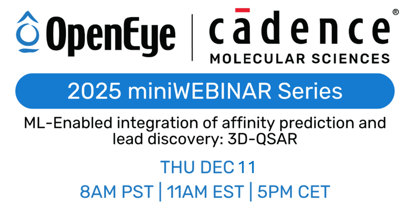 Webinar: ML-Enabled integration of affinity prediction and lead discovery: 3D-QSAR