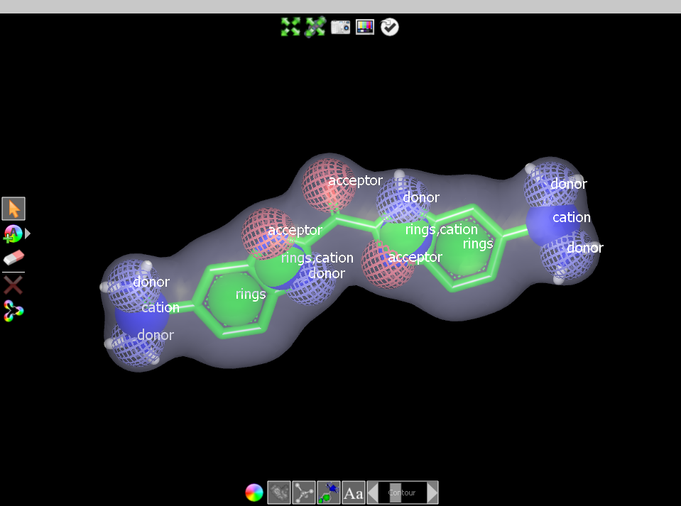 A database molecule overlaid on a shape query.