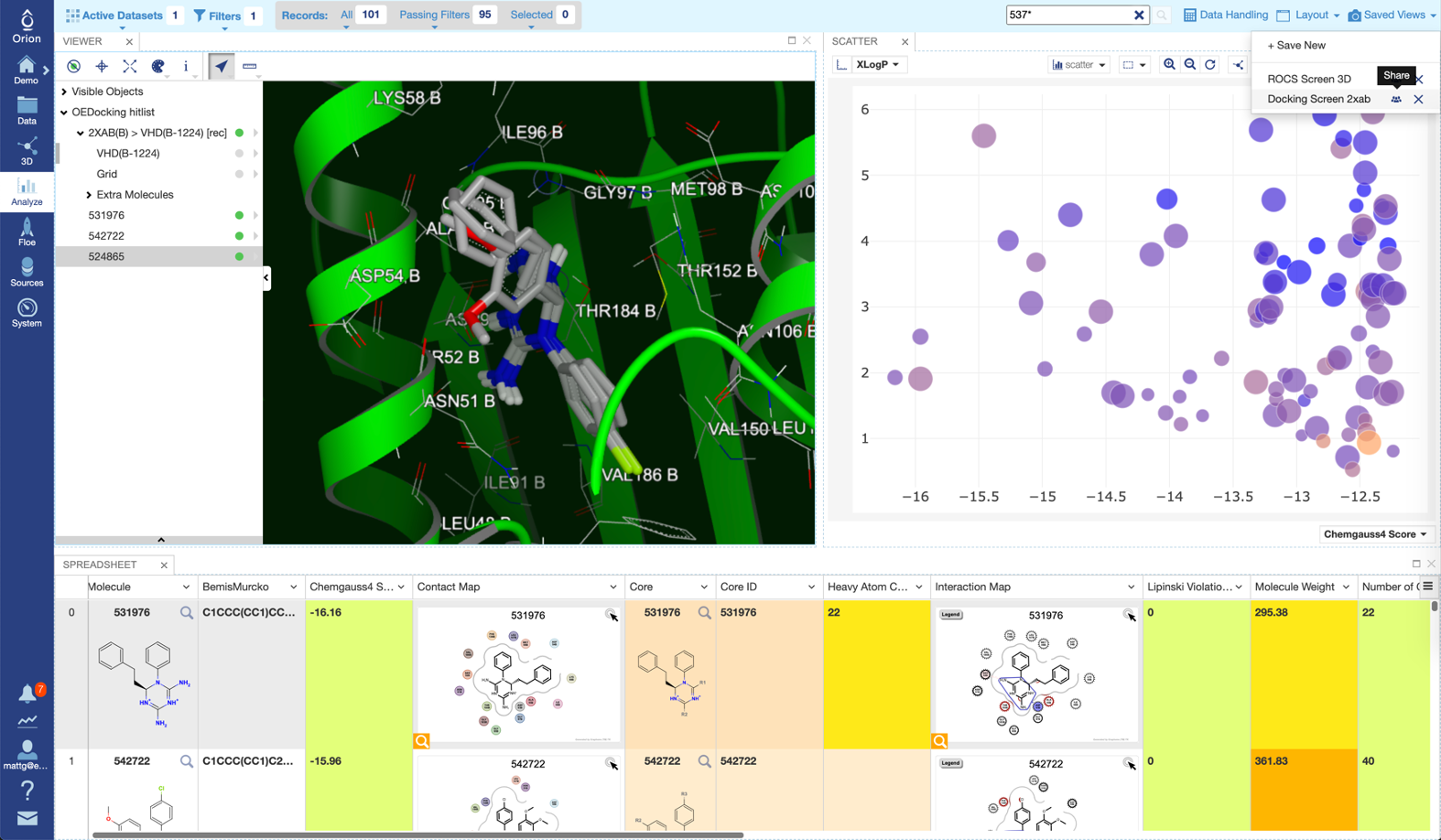 Small Molecule Discovery in Orion