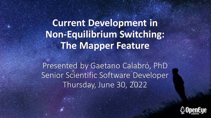 Webinar: Current Developments in Non-Equilibrium Switching: The Mapper Feature